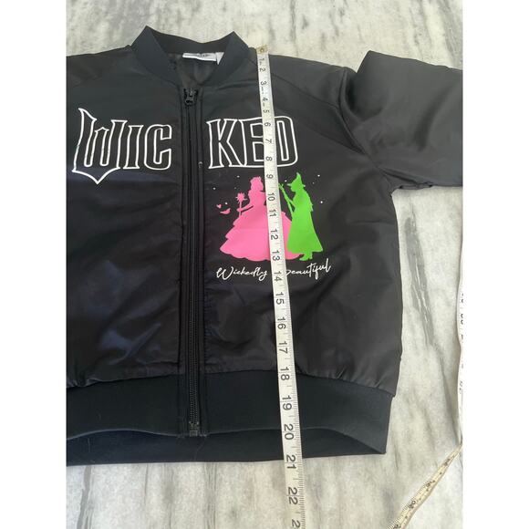Wicked Glinda and Elphaba Girls Baseball Bomber Jacket Size 7/8 - Picture 8 of 9